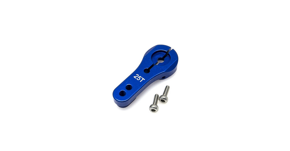 Palonnier Double Servo CNC Aluminium – Compatible Futaba, Robbe, Savöx 25T – Rouge Ou Bleu